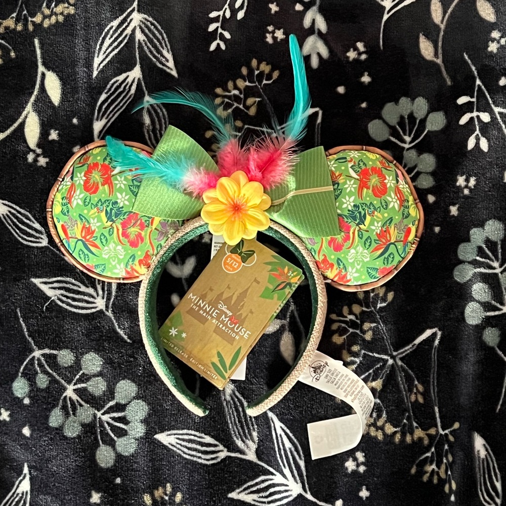 NWT. Disney Parks Enchanted Tiki Room Minnie Mouse Ears.